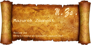 Mazurek Zsanett névjegykártya